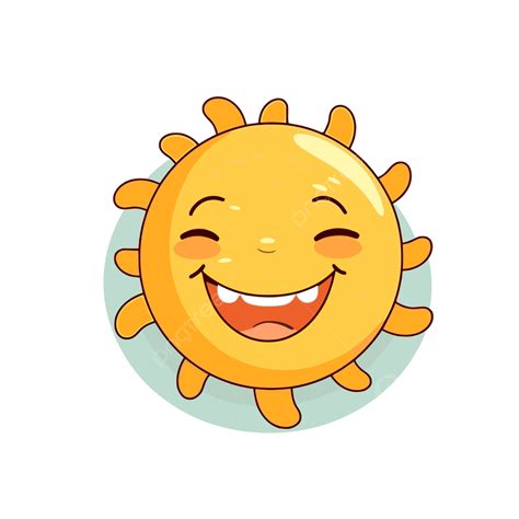 Smiling Sun Clipart Sun Smiling Flat Character Cartoon Vector Smiling