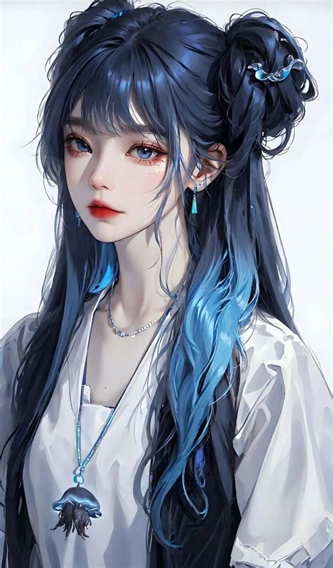 Pin By Xích Diễm Cố Tích On A3 Art Nữ Female Ancient 古风 Anime Blue Hair Anime Art