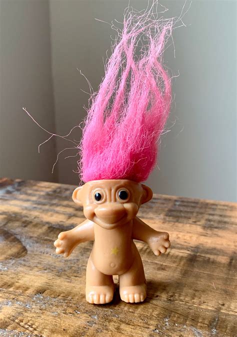 Vintage 1980s 1990s Pink Hair Troll Doll Figure With Etsy