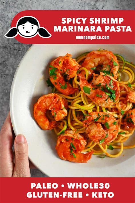 Spicy Shrimp Pasta With Marinara Sauce Whole30 Keto Paleo Nom Nom