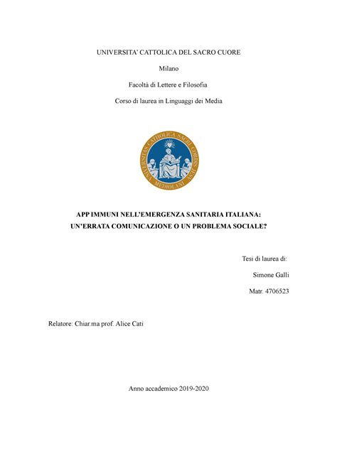 TESI Completa Simone Galli UNIVERSITA CATTOLICA DEL SACRO CUORE