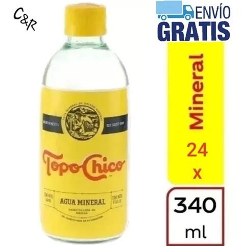 24 Pack Agua Mineral Topo Chico En Envase De Vidrio 340 Ml Envío gratis