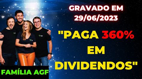 CARTEIRA DE DIVIDENDOS QUE RENDE 360 AGF MAIS Melhor Plataforma