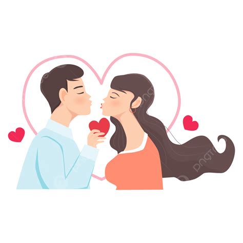 Love Couple Kiss Vector Art Png Kissing Character Love Vector