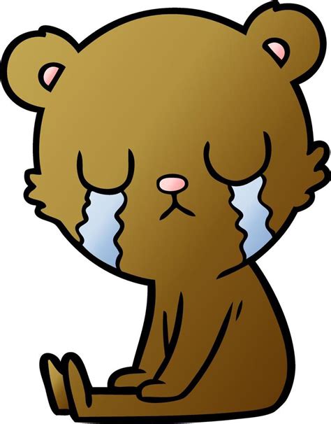 Crying Bear Cartoon Chraracter Vector Art At Vecteezy