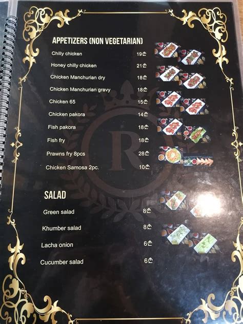 Menu at Royal Indian restaurant, Tbilisi