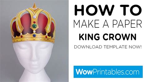 How To Make Paper King Crown Printable Template Youtube