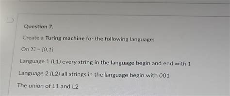 Solved please show full work and give diagram of the turing | Chegg.com