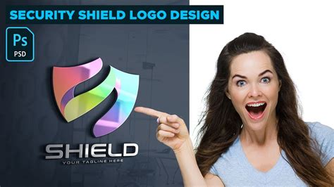 Security Shield Logo Design Tutorial In Adobe Photoshop Youtube