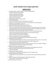 Hamlet Act One Study Guide Docx Short Answer Study Guide Questions