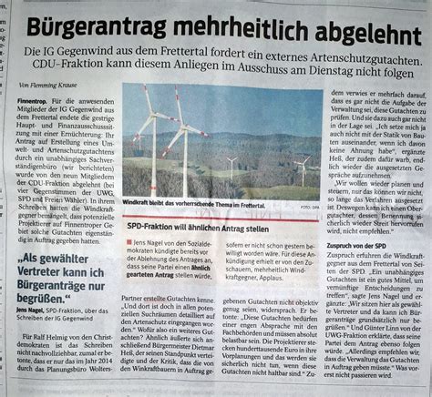 Presse Gegen Windkraft Im Frettertal