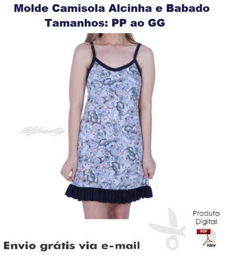 Molde Em PDF De Camisola Alcinha E Babado 100 No Elo7 KIT SCRAP