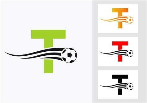 Premium Vector Soccer Football Logo On Letter T Sign Soccer Club