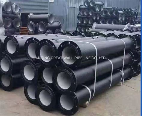 ISO2531 En545 Double Flange Pn10 Pn16 Ductile Iron Pipe With Bitumen