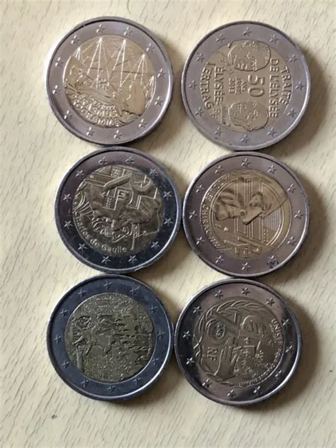 LOT DE 6 pièces de 2 euros commemoratives EUR 20 00 PicClick FR