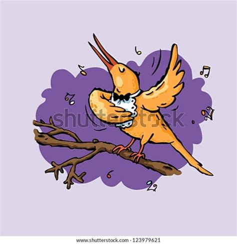 Vector Illustration Bird Singing Stock Vector Royalty Free 123979621 Shutterstock