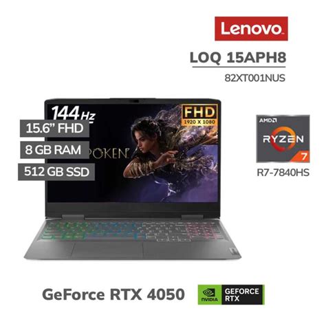 Laptop Gamer Lenovo Loq 15Aph8 Ryzen 7 7840Hs 8Gb 512Gb Ssd Rtx 4050