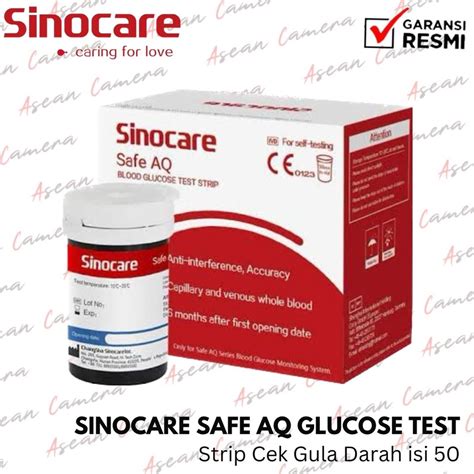 Jual Safe AQ Smart Sinocare Glucose Test Strip Cek Uji Gula Darah Isi