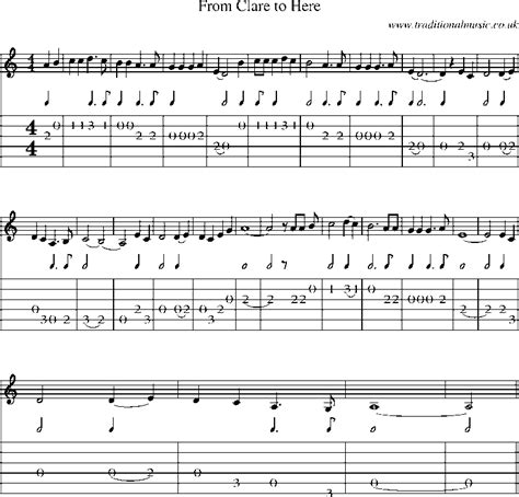 Guitar Tab And Sheet Music For From Clare To Here