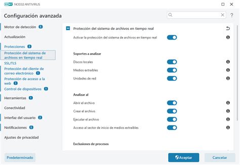 Protección del sistema de archivos en tiempo real ESET NOD32