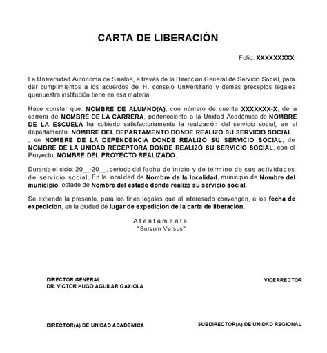 Carta Liberacion Servicio Social Fiador