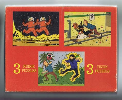 TINTIN KUIFJE Hergé BOITE 3 PUZZLES LOMBARD WAVERY ELDORADO 1977