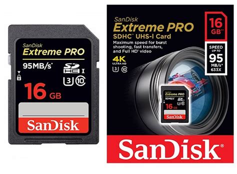 Sandisk Extreme Pro U3 Sdhc 95mb 633x 16gb 16g 16 G Gb Sd Hc Uhs I Class 10 New