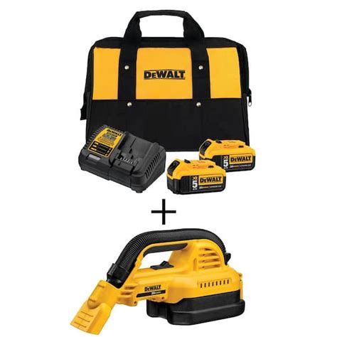 DEWALT 20V MAX Cordless 1 2 Gal Wet Dry Portable Vacuum 2 20V 5 0Ah