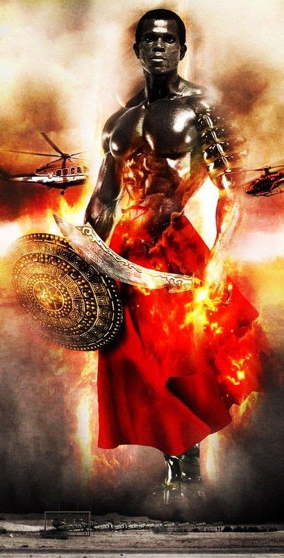 Ogun In Fiery Red Black Love Art African Mythology Black God