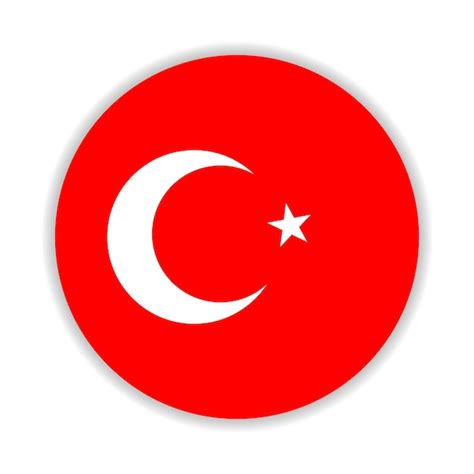 Bandera redonda de turquía ilustración vectorial Vector Premium