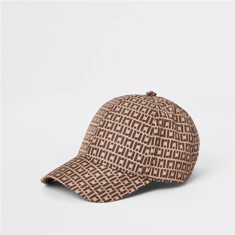 River Island Brown Ri Monogram Cap Lyst