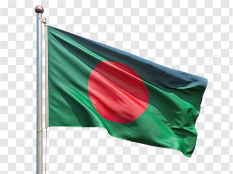 Bangladeshi Flag Floating In Wind Bangladesh Flag Red And Green PNG