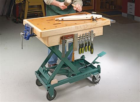 Scissor Lift Workbench Woodworking Project Woodsmith Plans