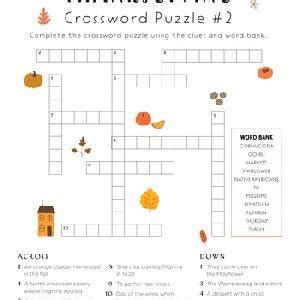 Thanksgiving Crossword Puzzles | Education.com