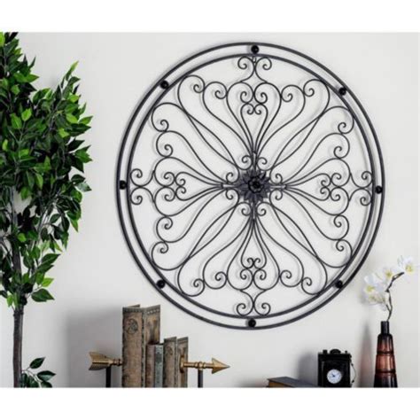 Round Vintage Floral Swirl Iron Scroll Wall Art Decor 224 Medallion