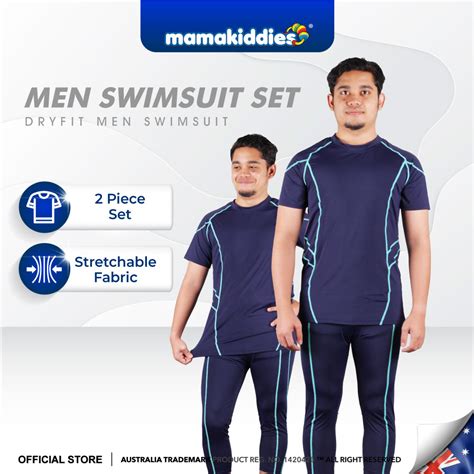 2 Piece Men Swimming Suit Swim Wear Baju Renang Lelaki Muslim Dark