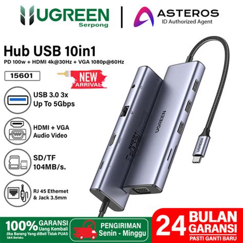 Jual Ugreen 9in1 Hub Usb Type C To Rj45 Hdmi 4k 60hz Usb C Sd Tf Card