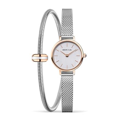 Reloj Bering Classic Mujer Plateado y Rosado Analógico 11022 064 LOVELY 2 G