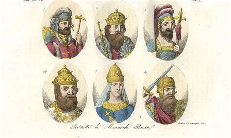 Portraits of early Russian rulers. King Rurik 1, Igor I 2