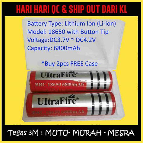 Ultrafire Rechargeable Lithium Ion Battery V Brc Li Mah