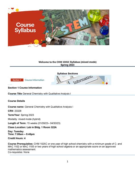 Chm C Crn Mixed Mode Syllabus Spring Welcome To The Chm