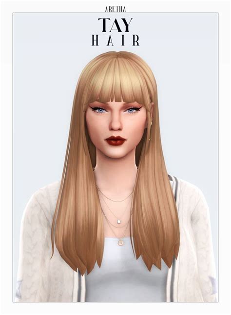 Tay Hair Two Versions Arethabee In 2024 Sims Sims Hair Sims 4