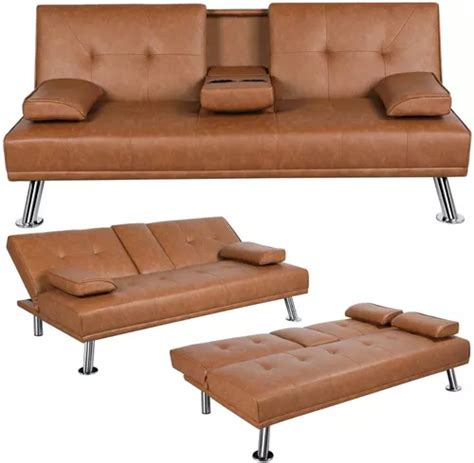 Sofa Cama Yaheetech Convertible Moderno Reclinable Porta Vas Meses