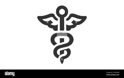 Modern Depiction Of The Caduceus Vector Silhouette Stock Vector Image