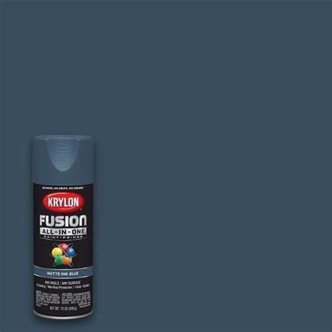 Krylon FUSION ALL-IN-ONE Matte Ink Blue Spray Paint and Primer In One ...