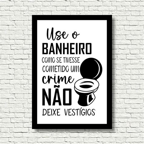 Quadro Decorativo X Cm Placa Alta Defini O Aviso Para Banheiro