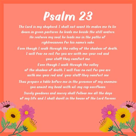 23 Psalms Prayer Printable