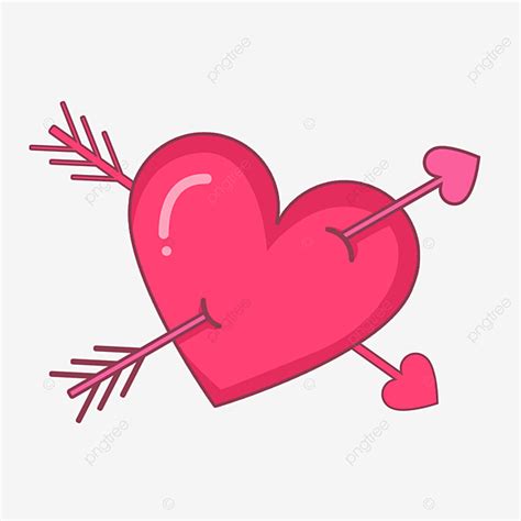 Love Arrow Clipart Transparent Background Pink Love Heart With Two