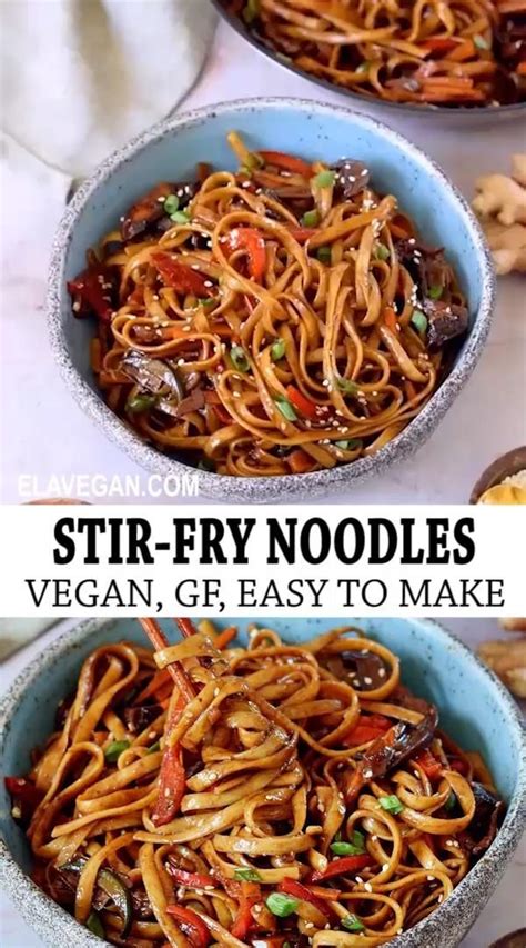 Asian Vegetable Stir Fry Noodles Vegan Lo Mein Elavegan Tasty