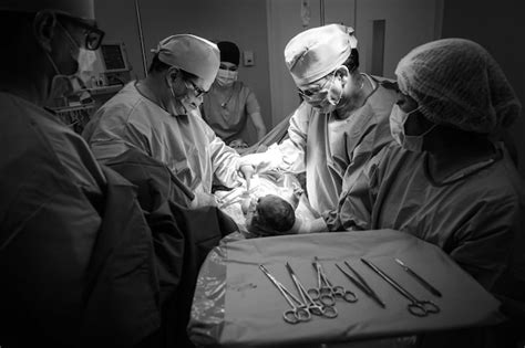 Premium Photo Cesarean Section The Operation Is In Process The Child